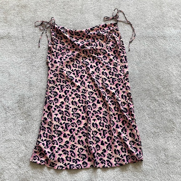 RESA PINK LEOPARD/CHEETAH ANIMAL PRINT DRESS SIZE SMALL DATE PARTY SEXY TRENDY - Picture 3 of 10